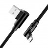 2m Gaming Micro USB Ladekabel - schwarz